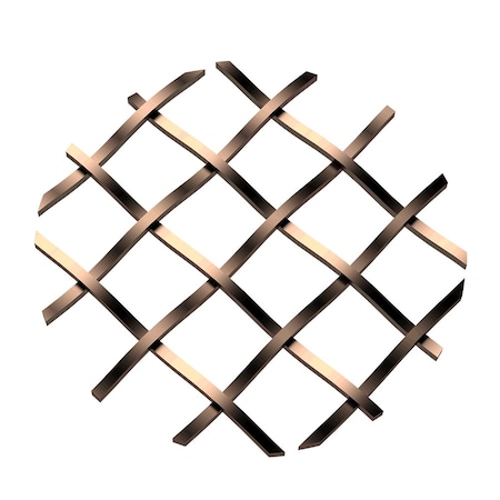 Designs Of Distinction .5" Straight Flat Diamond Decorative Grille - Antique Brass, 36" W x 48" L Sheet 013648CG10AB1